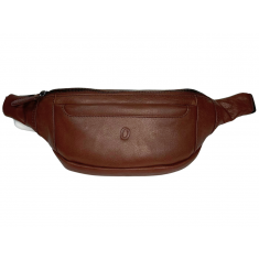 Leather Bum bag  waist  Pouch For Men - Small Leather Pouch - Cross Body Bag -J0082 BROWN