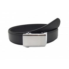 Mens Automatic Leather Belt - Real Leather Ratchet Belt - Men Leather Belt with Auto Lock Buckle - TRACK BELT - Belt without hole - Auto Lock BLACK Belt ABB3D Oxhide