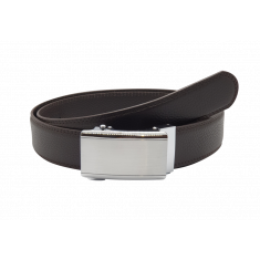 Mens Automatic Leather Belt - Real Leather Ratchet Belt - Men Leather Belt with Auto Lock Buckle - TRACK BELT - Belt without hole - Auto Lock BROWN Belt ABB3D Oxhide
