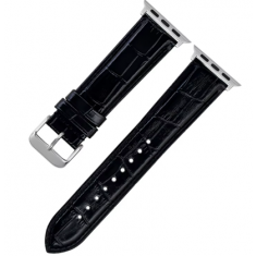Leather Apple watch strap BLACK croco 38,40,41 / 42,44,45 mm - OXHIDE