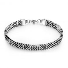 Oxhide Metal Chain Bracelet- Black and Silver