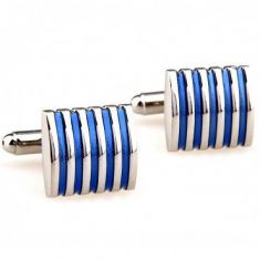 Cufflink Box - Cufflinks Set - Cufflink Shirt -Blue Stripes Cuff15