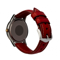 Leather watch strap Red Silver 18,20,22,24 mm OXHIDE