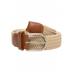 Fabric belt for men and women - Elastic belt - Woven stretchable belt plus size - Webbing Belt with Metal Buckle - Canvas Belt for men and women in White color - Oxhide BCN