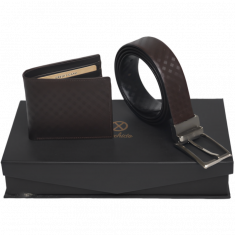 Leather Belt and Wallet Set