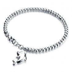 Oxhide sparkling Beads Dolphin Bracelet