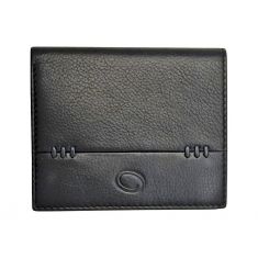 Oxhide Black Cardholder With Coin Pouch- J0010CP BLK