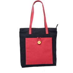 Tote Bag Canvas - Canvas Bag Women - Canvas Leather Bag - Tote Bag Women Large - KL01Black