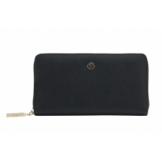 Zip Around Wallet Women - Lady Long Wallet - Cow Leather Wallet for Women - Oxhide Navy OX32