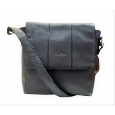 Black Leather Sling Bag for Men and Women