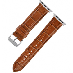 Leather Apple watch strap BROWN croco 38,40,41 / 42,44,45 mm - OXHIDE