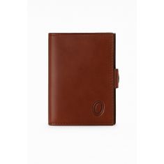 Oxhide Compact wallet in Vintage Leather in Brown colour-OXHIDE J0085 BROWN 