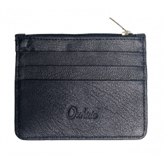 Leather Card Holder with Zip - Leather cardholder - Leather Card Case - Leather Coin Pouch - Card Sleeve - Oxhide 4165 BLACK