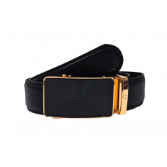 Mens Automatic Leather Belt - Full Grain Leather Ratchet Belt - Men Leather Belt with Auto Lock Buckle - TRACK BELT - Belt without hole -ABB2A Black/BrownOxhide