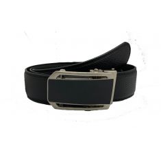  Ratchet Leather Belt - Branded Leather Belt for Men - Belts with exclusive buckles - Belts for Evening Wear - Auto Lock BLACK Belt - ABB4D Oxhide