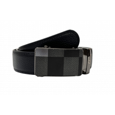 Automatic Black Leather Belt - Real Leather Ratchet Belt - Men Leather Belt with Auto Lock Buckle - TRACK BELT - Auto Lock Black Belt  ABB2G Oxhide 
