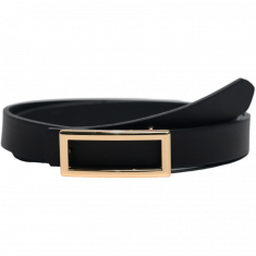 Belt Women 25mm width- Gold buckle Women belt in Full Grain Leather -Designer Ladies Leather Belt in Black Color - Oxhide D6 25MM
