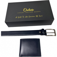 Belt gift set men - Belt Wallet Gift Set - Wallet Gift Box - Oxhide Blue Gift Box