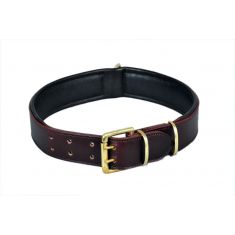 Soft Touch Collars - Padded  Leather Dog Collar Brown - Genuine Real Leather