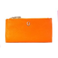 Women Wallet Slim - Compact Wallet For Women - Cow Leather Wallet for Women - Lady Wallet Branded - Oxhide Tangerine OX44