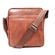 Leather Messenger Bag - Full Grain Leather Sling Bag -Leather Sling Bag for Men Brown  - Oxhide J0049