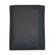 Trifold Wallet Men - Genuine Leather Wallet - Black Wallet - Compact Wallet - J0008 Oxhide
