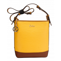 Yellow Crossbody Leather Sling Bag for Women