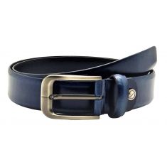 Formal Belt Men - Real Leather Tan Belt - Business / Office wear belt -Oxhide S30 PULL SM BLUE