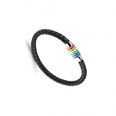Oxhide Genuine Leather Braided Bracelet with colourful pattern 