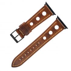 Leather Apple Watch Strap Brown - Black Buckle 38,40,41 / 42,44,45 mm - OXHIDE